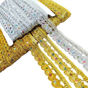 27mm Eco-Friendly 100% Metallic Costume Dress <b>Sewing</b> Trimming Edge Ribbon DIY Clothes Craft <b>Bag</b> Decorative Sequined Knitted - Product Image 3