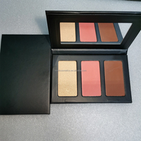 Marque privée personnalisée 3 couleurs palette de surligneurs de contour de blush de maquillage pour le visage