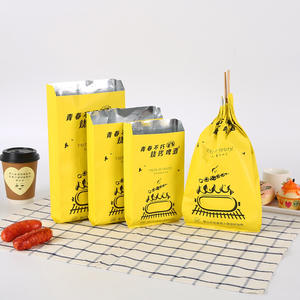 Emballage de hamburger sandwich à hot dog à emporter pour fast-food écologique personnalisé pour barbecue sac en papier kraft doublé de papier aluminium anti-graisse pour poulet - Product Image 1