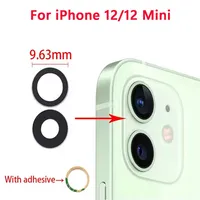 Lentille en verre de caméra arrière pour iPhone 11 12 13 14 15 16 Pro Max Plus Mini avec autocollant adhésif
