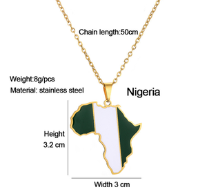 Colgante de Metal con la bandera de África, collar con mapa de acero inoxidable de Ghana y Ghana de Nigeria - Product Image 2