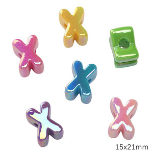 Lot de 5 perles en acrylique de luxe en forme de coquille arc-en-ciel à grand trou pour bracelet, faites à la main, DIY Cheng Shi - Product Image 5