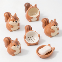 Ornements suspendus en céramique personnalisables de 3-4 pouces en forme d'écureuil, mignons animaux de la forêt en porcelaine, décorations de Noël pour la maison en automne