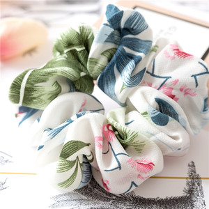 Chouchous élastiques en mousseline de soie à imprimé fleurs, chouchou pour cheveux pour filles, vente en gros, pièces - Product Image 3