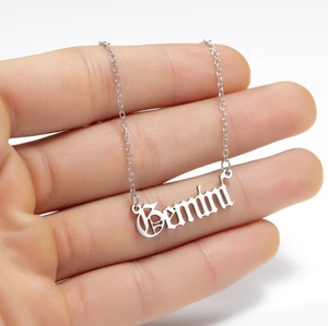 Dreamshow 12 segni zodiacali in acciaio inox lettera collana pendente da donna in acciaio inox Design gioielli - Product Image 6