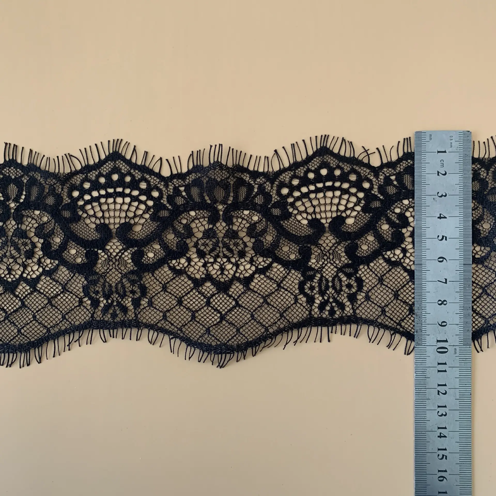 10cm cils non élastique noir blanc Net dentelle bordure Nylon Spandex tulle tissu uni