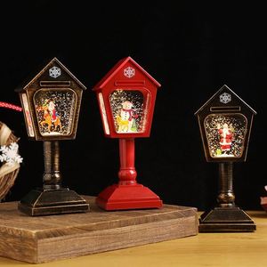 New Christmas Retro <b>Mailbox</b> Shape Battery Powered LED Table Lamp Santa Claus Light up Glowing Music Desktop Ornament Decoration - Product Image 1
