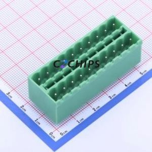 KF2EDGKVCH-5.08-2*10P Plug-in Terminal Block Through hole,P=5.08mm Connector Board-to-Board / Socket - Closed 2x10P 5.08mm Green - Product Image 1