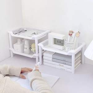 ชั้นวางของในห้องน้ำพลาสติกหนา รูปทรงสี่เหลี่ยม วางได้อิสระ หลายชั้น สำหรับห้องครัว ห้องนอน ห้องนั่งเล่น - Product Image 4