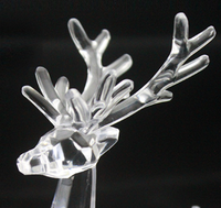 Cerf de renne d'élan d'acrylique de cristal clair pour des décorations de Noël