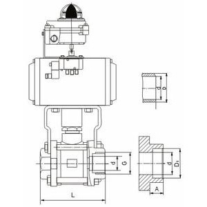 Válvula de bola neumática Q611F roscada para agua, temperatura normal, uso general - Product Image 2