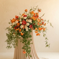Décor floral artificiel doré pour centres de table de mariage d'automne, fleurs de fond pour banquets d'automne et décoration de table de mariage