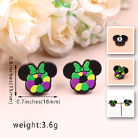 Halloween Noël Été Pastèque Souris Tête Boucles D'oreilles Unisexe Acrylique Bijoux Mignon Fleur Motif Anniversaires Fille