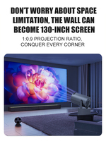 Projecteur de cinéma maison portable LED avec microphone, son stéréo HD pour karaoké et visionnage de films HY300Pro-KTV