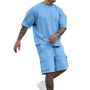 Spring Men T-Shirt <b>Set</b> 100% Cotton Lightweight Breathable Quick Dry Tees for Outdoor Running Training and Gym Workout - Product Image 1