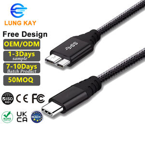 Câble USB-C vers USB 3.0 Micro-B LUNG KAY 1M 2M 3M, transfert de données 5 Gbps, gaine en nylon, Micro-B vers USB pour Macbook - Product Image 1