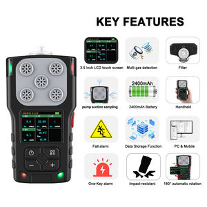 Detector de Gás Portátil Personalizado para Múltiplos Gases (CH4, O2, CO, H2S, CO2) com Bomba e Análise por Difusão/Sucção para Segurança em Oficinas e Indústria - Product Image 2