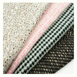 À la mode Doux <span class=keywords><strong>Plaid</strong></span> Motif Laine Tweed Tissu Laine <span class=keywords><strong>Acrylique</strong></span> Mélange Fil Teint Tweed Texture Tissu pour Costumes Blazer Veste Manteau - Product Image 3