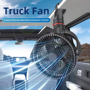 YATE F1301 9-Inch Blade 12V/24V Universal Stepless Wind <b>Speed</b> Truck Dashboard <b>Clamp</b> Fan 10W Strong Wind Large Size Truck Fan - Product Image 2