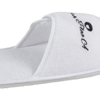 Ecoway – Chaussons ouverts en coton blanc avec semelle EVA de 5 mm pour spa – Vente en gros à prix abordable