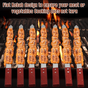 Stainless Steel Grilling Skewers <b>Tools</b> Set Barbecue Grill <b>Tool</b> Utensils <b>BBQ</b> Skewer for Koobideh/Persian/Armenian/Turkish Style - Product Image 5