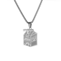 Collier chaîne en bambou sportif en acier inoxydable pour homme et femme, pendentif biberon en acier inoxydable, vente chaude, personnalité