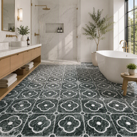 Großhandelspreis Verde Alpi Marmor-Einlage Waterjet-Mosaik-Design mit Weißem Marmor-Einsatz Kombinierte Bodenfliesen für Badezimmer