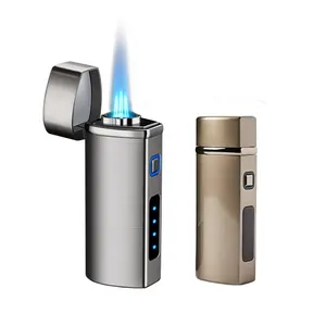 Lovisle Butane Lighter Refillable Pocket Cigar Lighter with Punch Triple Jet Flame Lighter Windproof for Multipurpose