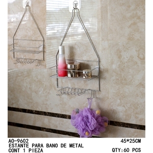 Mensola da bagno in metallo a parete portaoggetti essenziali per bagno organizzatore creativo Premium elegante - Product Image 1
