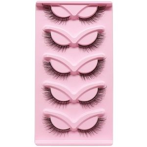 LIZI 5 paires de <span class=keywords><strong>faux</strong></span> <span class=keywords><strong>cils</strong></span> réutilisables, sans cruauté, <span class=keywords><strong>effet</strong></span> œil de chat, longs et naturels, <span class=keywords><strong>effet</strong></span> œil de renard, <span class=keywords><strong>extension</strong></span> de maquillage, <span class=keywords><strong>faux</strong></span> <span class=keywords><strong>cils</strong></span> 3D - Product Image 1