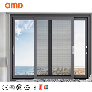 Thiết kế hiện đại hợp kim nhôm mỏng khung cửa sổ kính trượt bão tác động lớn kính ngang cách nhiệt hình ảnh cửa sổ - Product Image 1