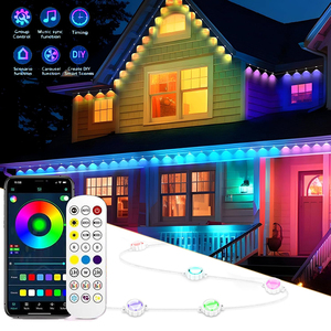 ไฟอัจฉริยะ<span class=keywords><strong>ติด</strong></span>ชายคา RGB LED กันน้ำ IP65 ควบคุมผ่านแอป ซิงค์เพลงผ่าน WiFi สำหรับตกแต่งภายนอก<span class=keywords><strong>บ้าน</strong></span> ใช้สายไฟ LED แบบเส้น พร้อมปลั๊ก EU แบบ USB - Product Image 1
