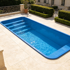 Piscina de Fibra de Vidrio de Una Pieza Pre-fabricada para Patio Trasero de Villa Residencial con Escalones - Product Image 4