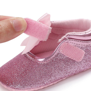 Oem Odmボウスパンコールグリッタープレウォーカーベビーシューズ0-12ヶ月無地ファーストウォーカーベビーシューズベビープリンセスシューズ - Product Image 6