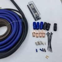 Araba ses sistemi için 1/0 saf bakır OFC amplifikatör kablo kiti esnek PVC kablo ceket mat kırmızı mavi