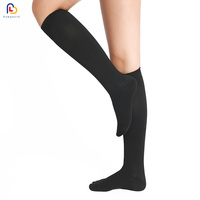 Grande taille Extra personnalisé Logo15-20 MmHg Chaussettes hautes Bas de soutien de taille Chaussettes de compression pour les varices