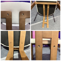 Chaise longue en bois de noyer pour intérieur, cuisine, balcon, avec dossier confortable en bouclette, chaises d'événement, ensemble table à manger en bois et 6 chaises