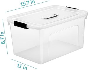 Transparent PP Injection Molded Flexible Storage Boxes <b>Bins</b> Multi-Purpose <b>Rectangle</b> Household Use 35L Capacity Trade Assurance - Product Image 3