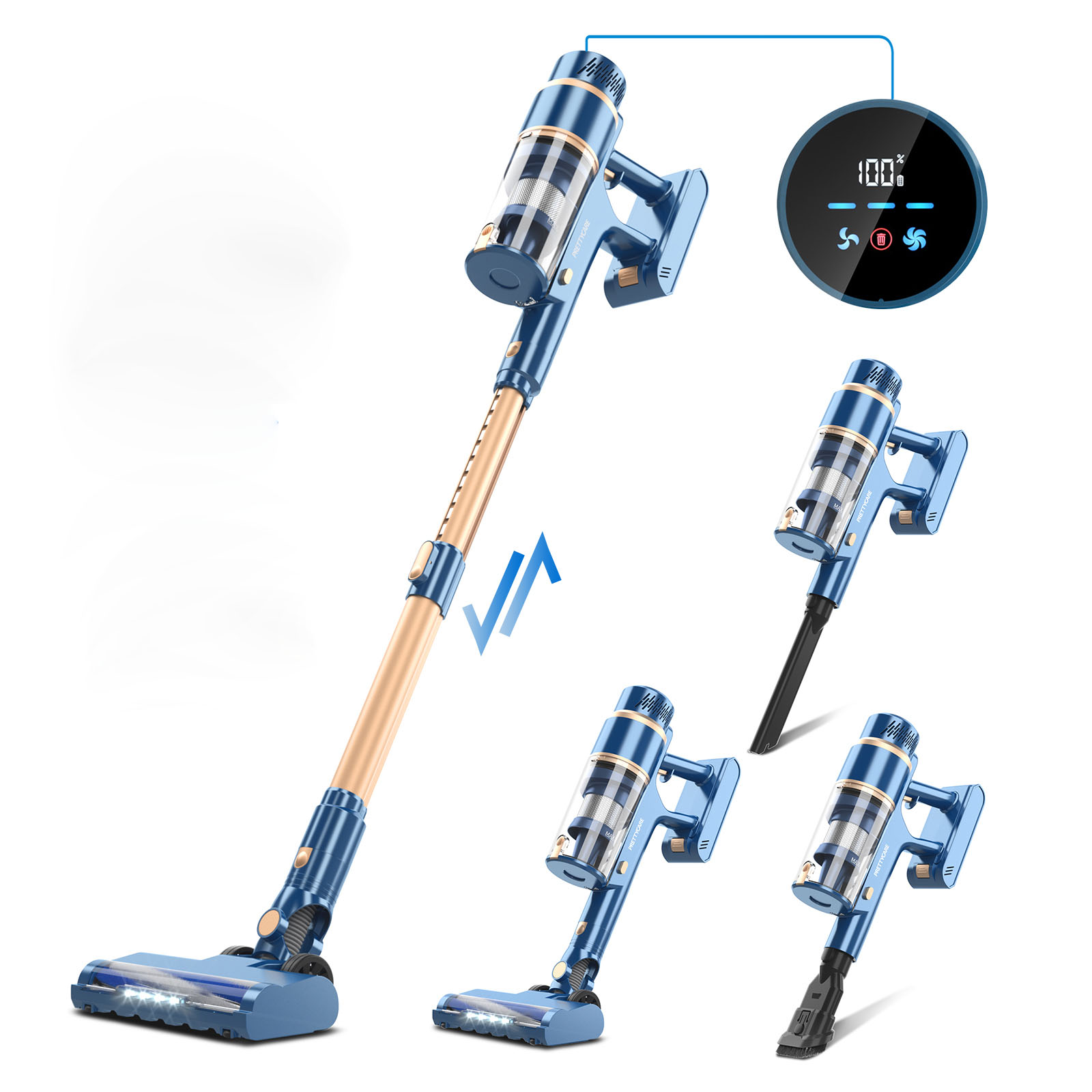 PRETTYCARE P2 Household Multifunctional High Power Vertical Cordless Handheld Stick Vacuum Cleaner Electric Vacuum