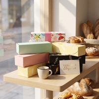 Boîtes d'emballage pour pâtisseries, gâteaux, biscuits, chocolats, friandises, desserts, petites boîtes en papier avec couvercles, matériaux recyclés