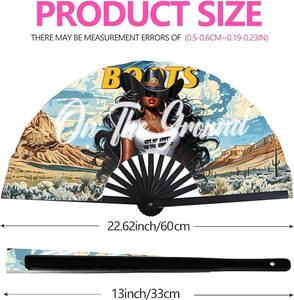 Abanico Plegable de Vaquera de 13 Pulgadas con Diseño de Botas en el Suelo, Abanico Sonoro para Baile en Línea, Festivales, Fiestas y Accesorio Fotográfico - Product Image 3