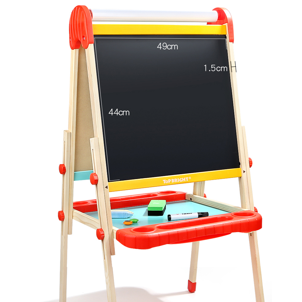 Nature Wood Standing Art Easels, Early Educational Baby Wooden Kids All-in-1 Art Double Side Magnet Easel kids