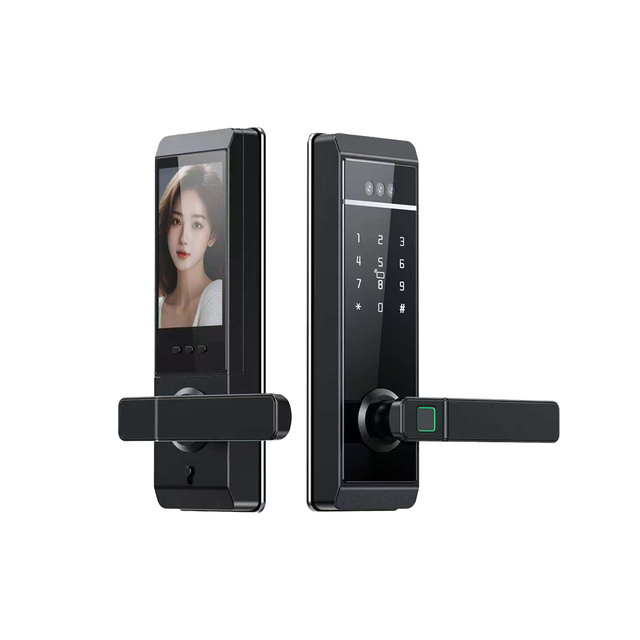 Tuya Smart Keyless Entry Door Lock 3D Face Fingerprint Recognition Cloud Storage Built-In Doorbell for Aluminum Wood Glass/Steel