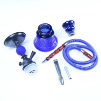 Chicha portable mini pas chère en gros d'usine, petit kit chicha en verre et céramique durable avec accessoires à un seul tuyau