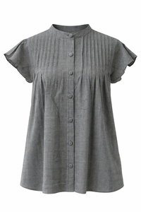 Blusa de Mujer con Estampado Floral, Tejida, 100% Algodón, Manga Corta, Estilo Casual, Holgada, Ligera, para Verano - Product Image 6