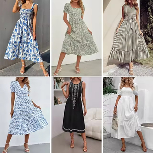 Vestido Casual de Verano para Mujer, Estilo Sólido, de Alta Calidad, Largo hasta el Suelo, con Mangas Abullonadas, Cuello Cuadrado, Cierre de Cremallera, Tejido Plisado, para Fiestas - Product Image 4