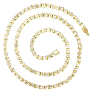 Cadena de <span class=keywords><strong>tenis</strong></span> de 4 mm con colgante de cruz de diamantes de imitación, collar de aleación con incrustaciones de diamantes de imitación, unisex, logotipo personalizado <span class=keywords><strong>para</strong></span> proveedores de TEMU y <span class=keywords><strong>SHEIN</strong></span> - Product Image 5
