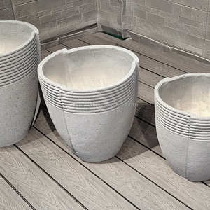 Hot Sale Lightweight Modern Fiber <b>Clay</b> <b>Flower</b> <b>Pots</b> & Planter Set for Garden Outdoor Decor Floor & Hanging Use - Product Image 4