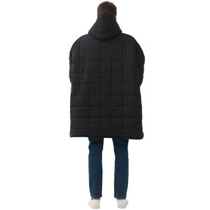 Vente en gros de sweat-shirt à capuche unisexe <span class=keywords><strong>Sherpa</strong></span> imperméable et long surdimensionné personnalisé avec fermeture éclair pour la maison - Product Image 6