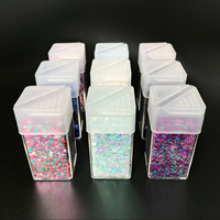 Bouteilles de paillettes de Noël carrées en verre de 5 oz et 1,5 oz